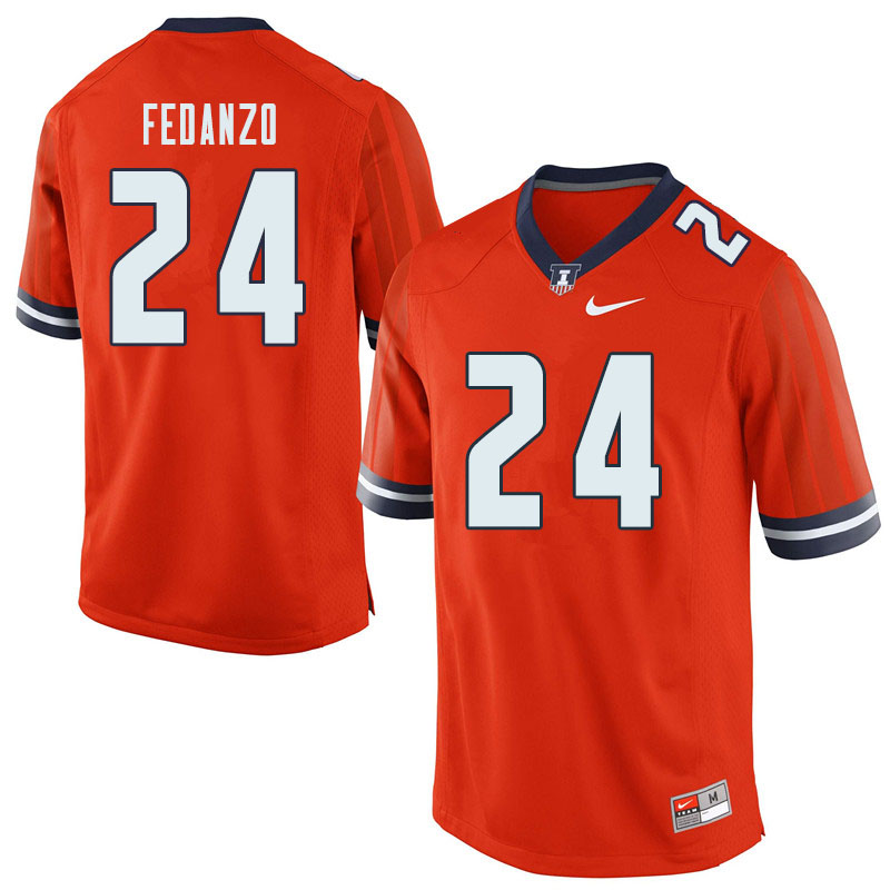 Men #24 Nick Fedanzo Illinois Fighting Illini College Football Jerseys Sale-Orange